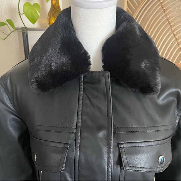 Asos New Look Faux Leather Jacket Size 8 - Picture 7 of 12